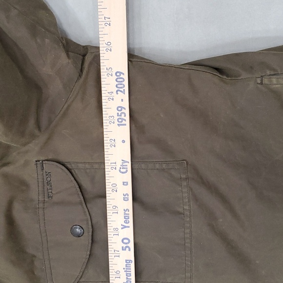 Filson waxed jacket men's XXL otter green quilt lining wool collar personalized - Picture 9 of 16